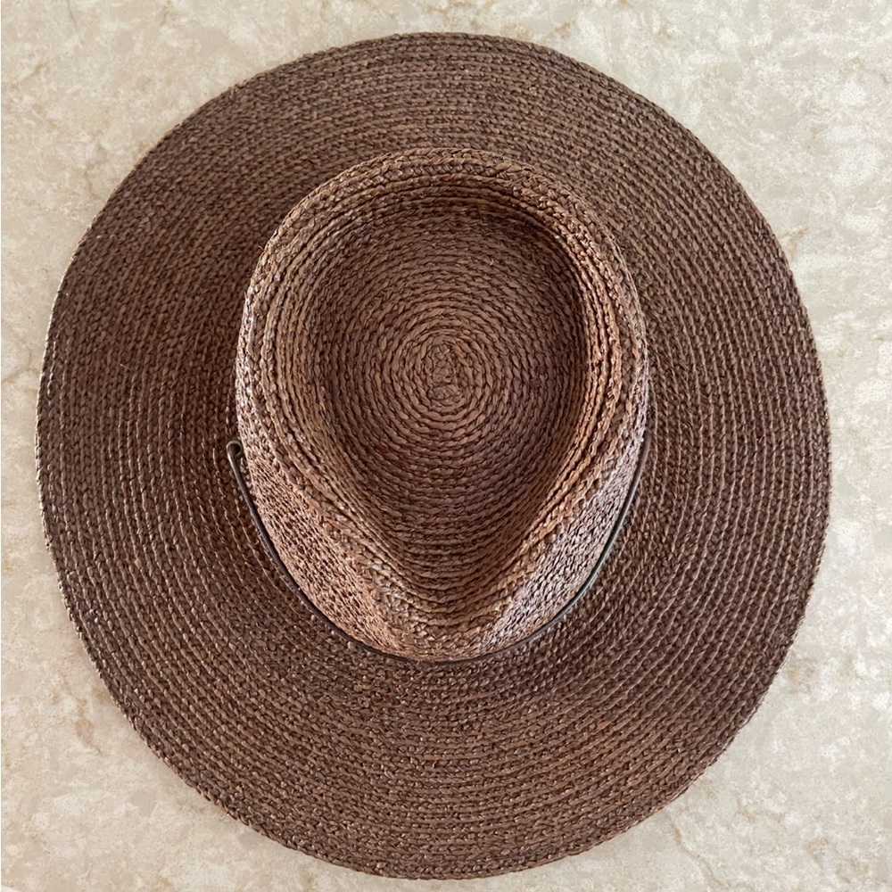 WILL & BEAR Austin Brown Raffia Straw Wide Brim Unisex Hat Sz Large EUC - Picture 6 of 12